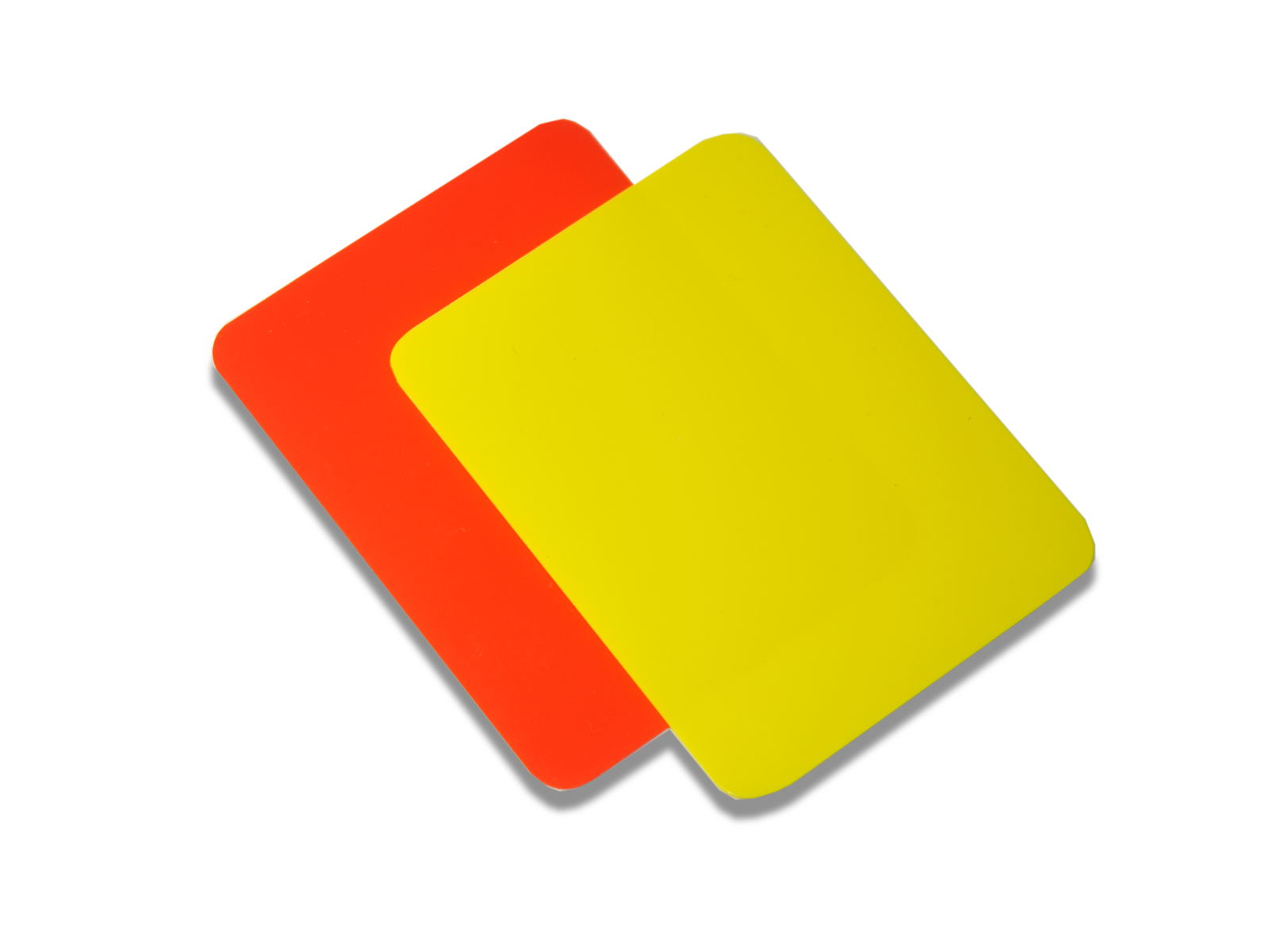 Cartons pour arbitre (jaune et rouge)